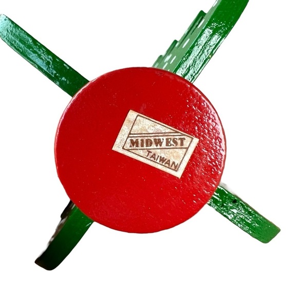 Vintage Midwest Imports Wooden Christmas Tree Ornament Stars Made in Taiwan 4.5” - Picture 8 of 8